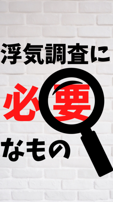 【サレ知っトク情報⑦】浮気調査に必要なもの
