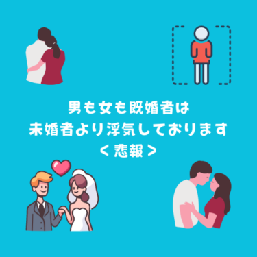 【悲報】男も女も既婚者は未婚者より浮気しております